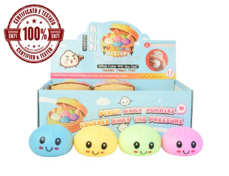 SQUISHY Ravioli (Dumpling) 8,5cm TPR+PVA in display da 12pz 4ass…x12…x72